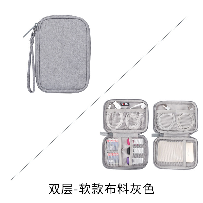 Bubm portátil multifuncional digital accesorios bolsa de almacenamiento EVA auricular cable de datos de viaje sola capa doble bolsa de almacenamiento