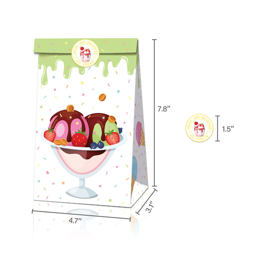 LB061 Amazon deseo helado regalo caramelo regalo fiesta papel Kraft bolsa de embalaje a prueba de aceite