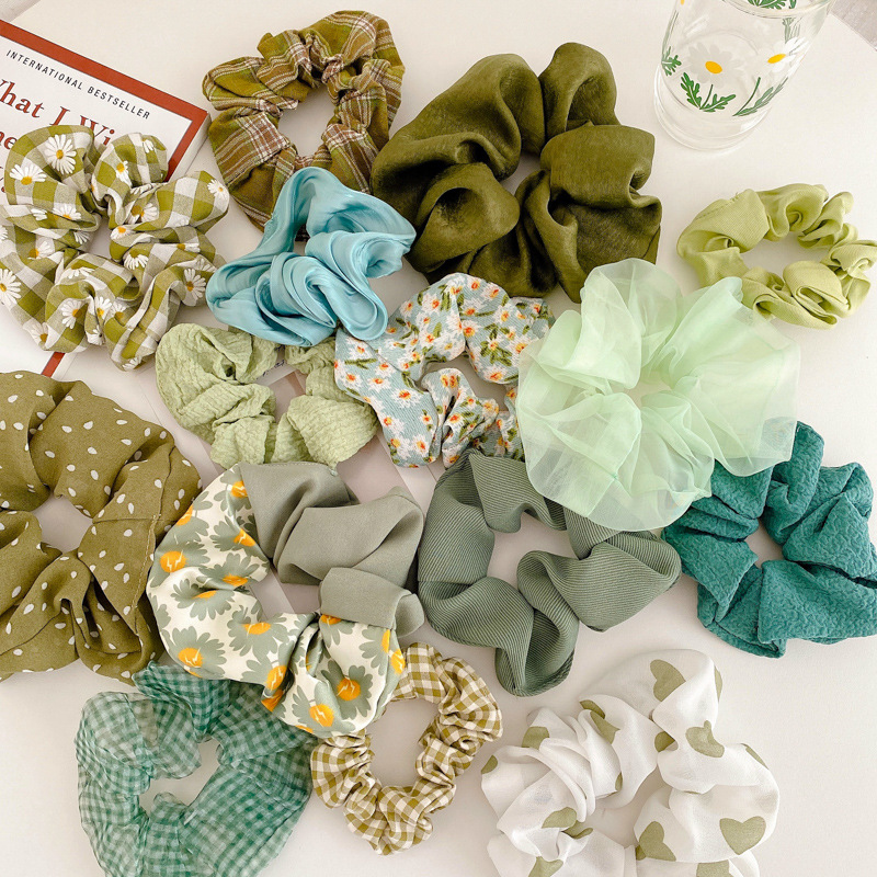 Corea Jk cuerda de pelo ins nuevo transfronterizo grande intestino pelo moda tela celosía tocado simple lindo pelo accesorios hembra