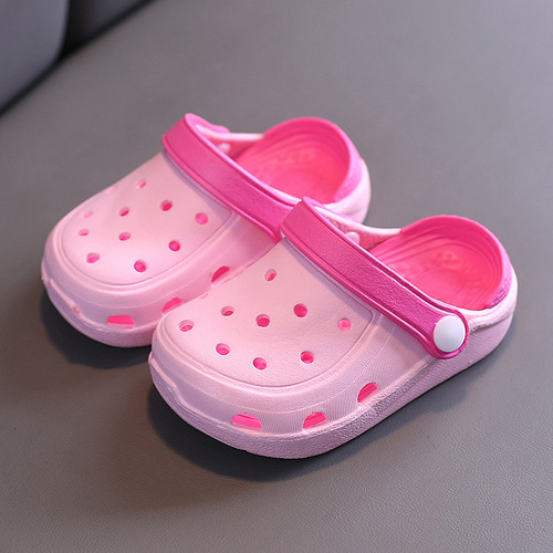 Children's Crocs Shoes for Small and Medium-sized Children Beach Hollow Foreign Trade Cartoon Cute Anti-Slip Slippers Baotou Baby Sandals