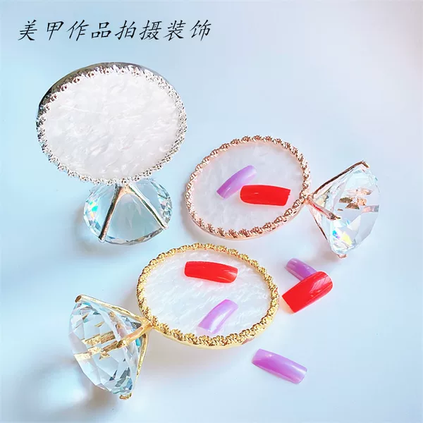 Cross-border multi-functional nail art display stand Phnom Penh shell large diamond nail art shooting props ornaments in stock