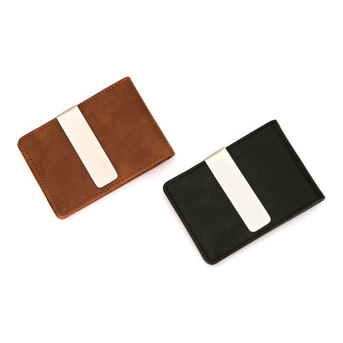 Cross-border hot selling men's PU leather creative wallet flip cover men's dollar clip short card holder card holder wholesale