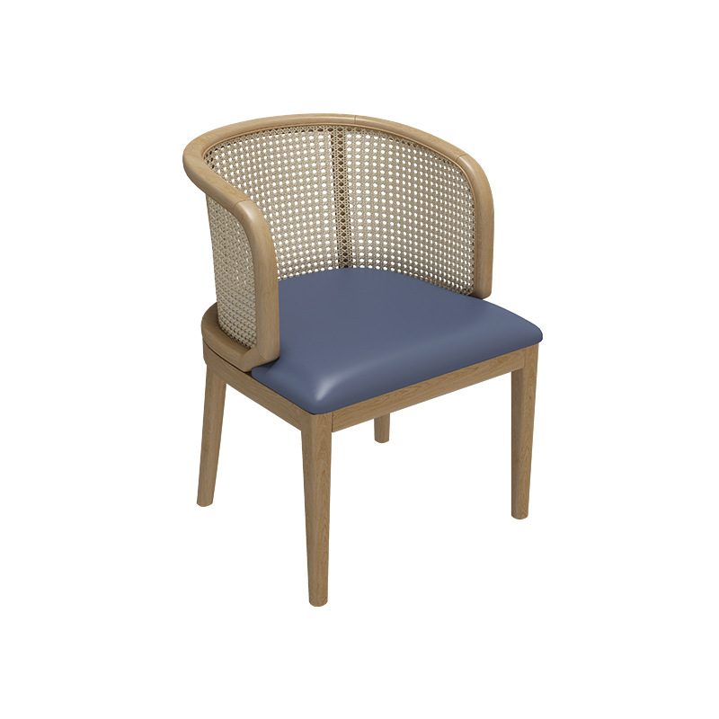 Sillas de comedor de diseño personalizadas para hoteles de alta gama, sillas de ratán de madera maciza, sillas de ocio, venta al por mayor comercial.