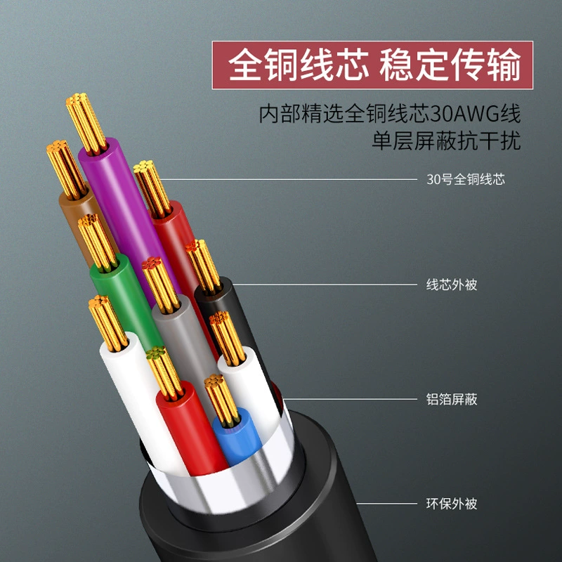 DB9 serial line nine -needle core holes with shielding RS232 connection line Direct connection COM data cable public/mother