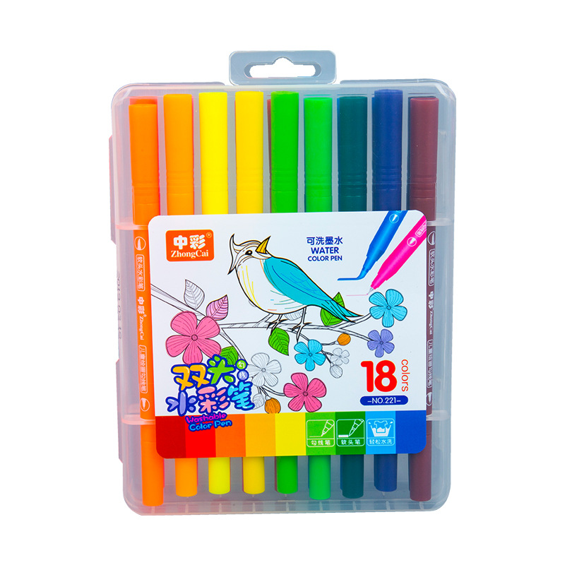 221 pluma suave cabeza acuarela pluma lavable color traje pluma al por mayor de los niños pintura arte pintura material estudiante suministros
