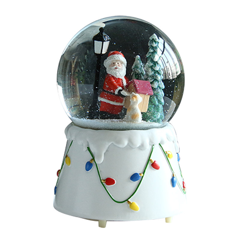  Customized Christmas Music Crystal Ball Ornaments Creative Little Snowman Resin Decoration Snowflake Water Polo Gift Handmade