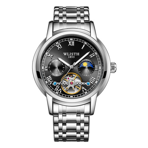 Fashionable hollow men's mechanical watch business tourbillon fully automatic men's mechanical watch hollow watch men's watch