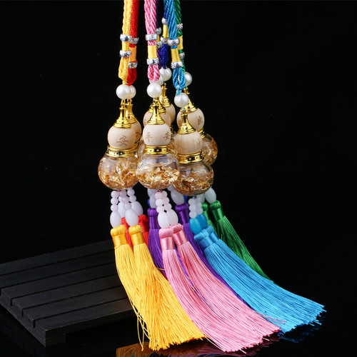 Car glass bottle gourd pendant Gold foil bottom double spike gourd pendant car interior accessories car pendant pendant