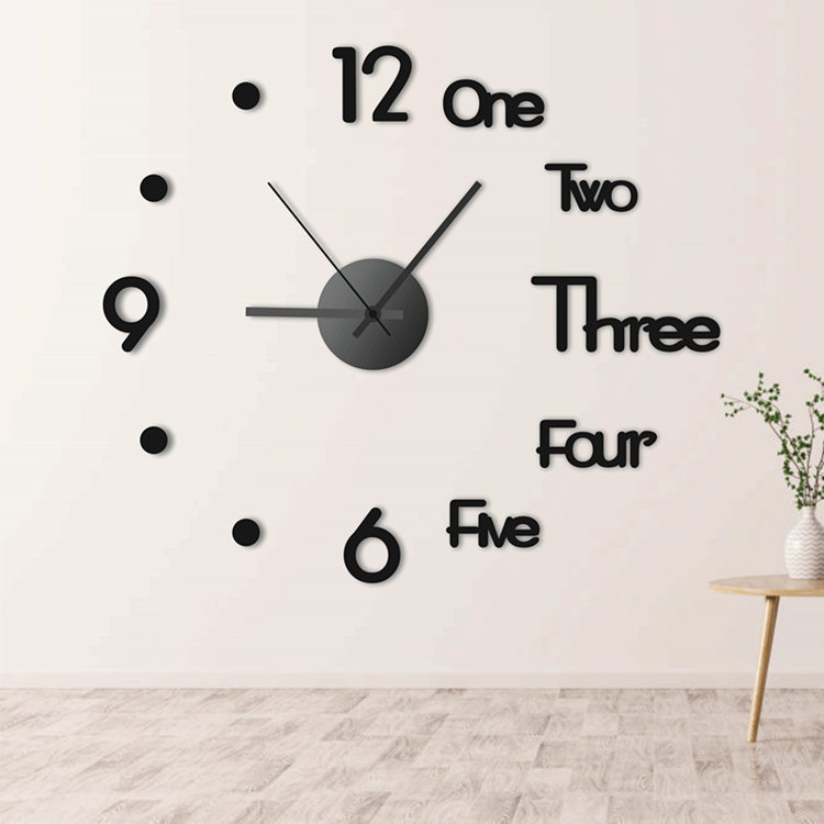 Factory Direct acrylic wall sticker clock diy simple clock mute home living room study bedroom wall clock