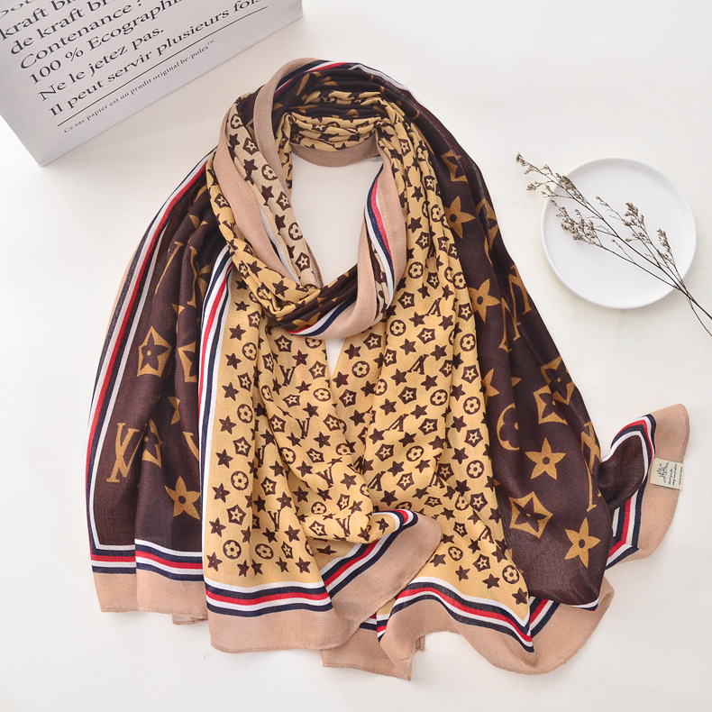 Chal largo de algodón y lino de lujo ligero de moda europeo y americano para mujeres otoño e invierno nuevo cálido estilo occidental bufanda suave bufanda grande