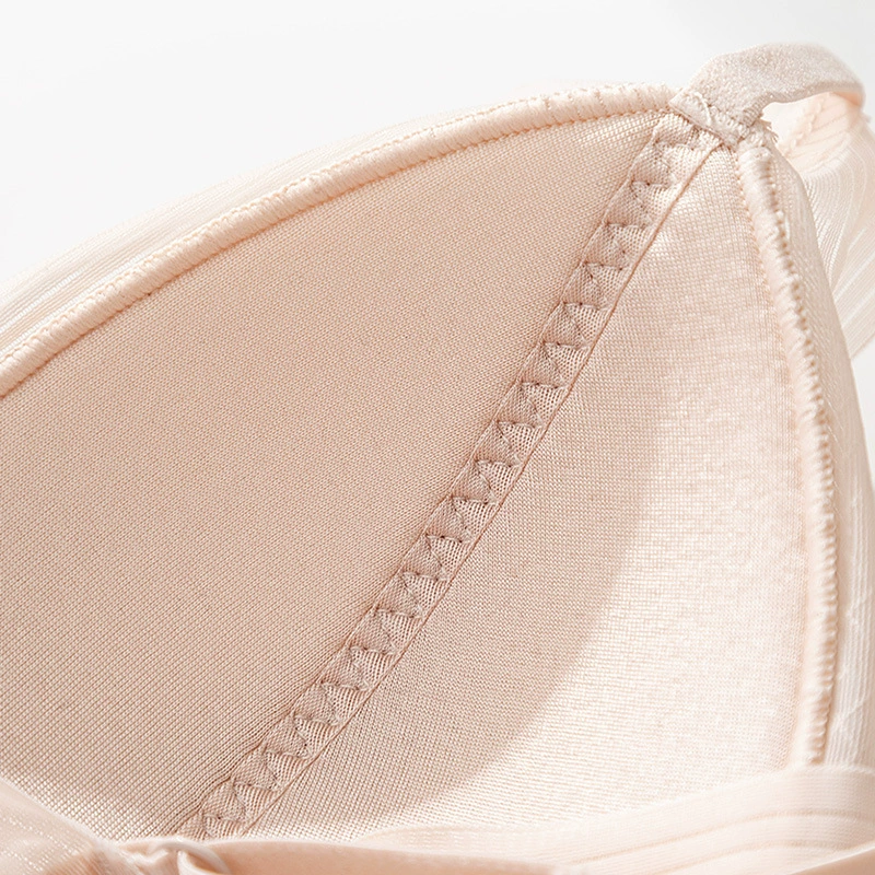 Sexy silk wireless bra, lace thin underwear, french style