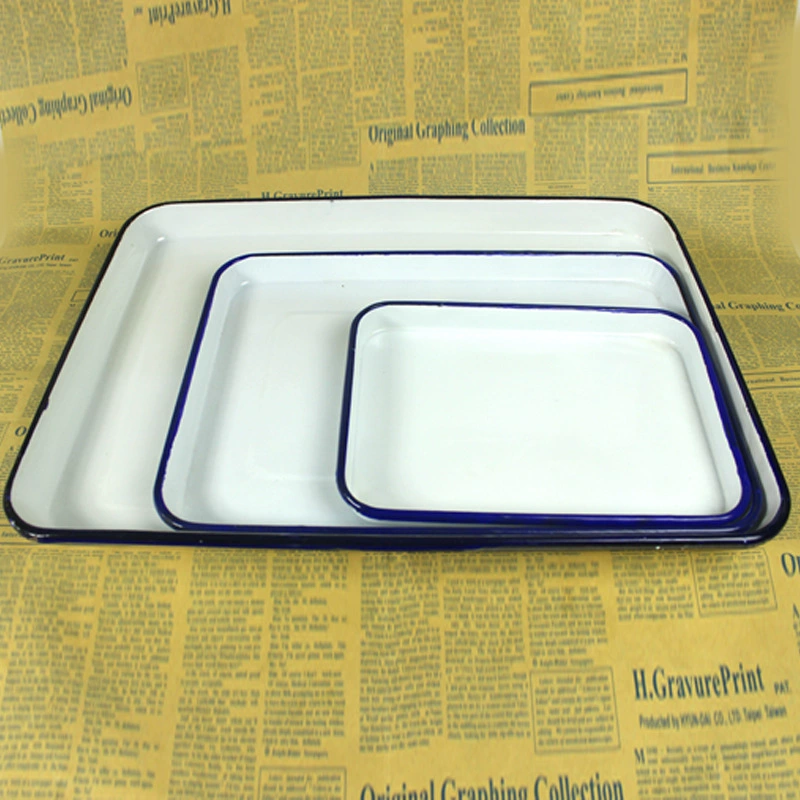 Wholesale enamel white square plate enamel square disk manufacturer medical enamel enamel plate tray plate plate