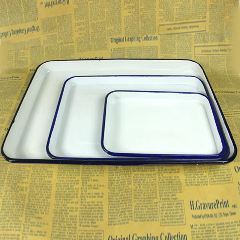 Wholesale enamel white square plate enamel square disk manufacturer medical enamel enamel plate tray plate plate