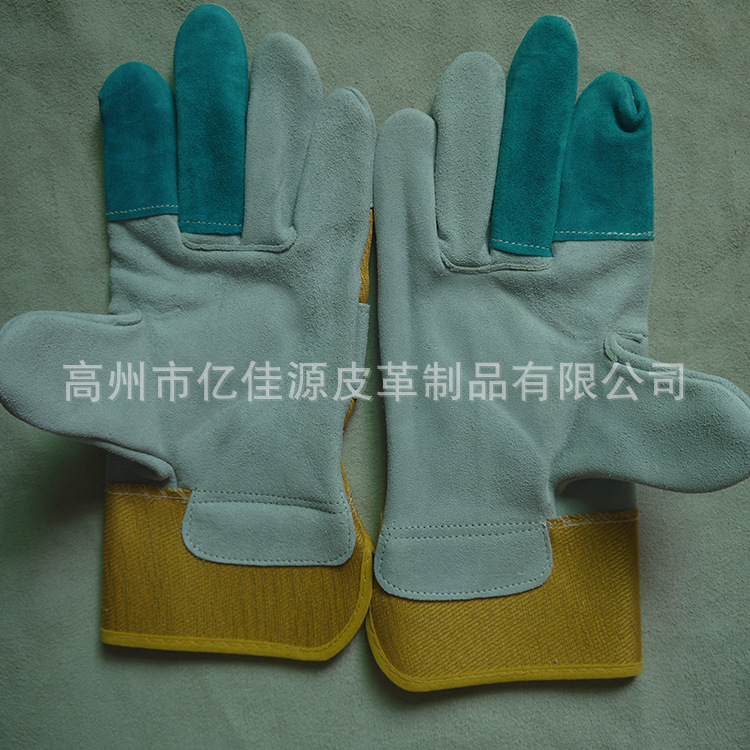 牛二层皮加托工作防机械切割二指加托手套