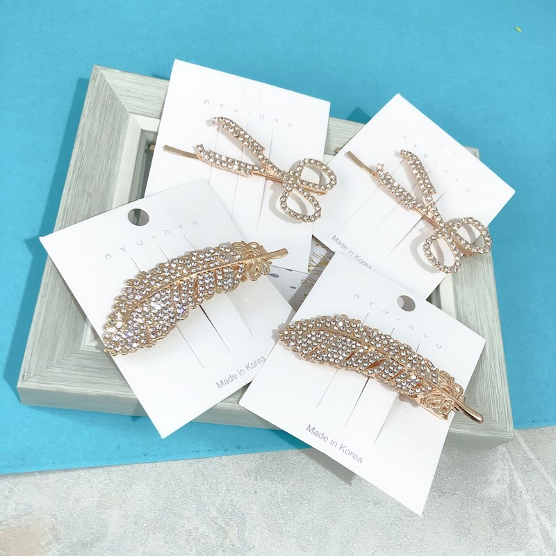ins Cyber Celebrity Rhinestone Scissors Hairpin Diamond Alloy Hairpin Simple Temperament Ouyang Nana Same Style Bangs Side Clip