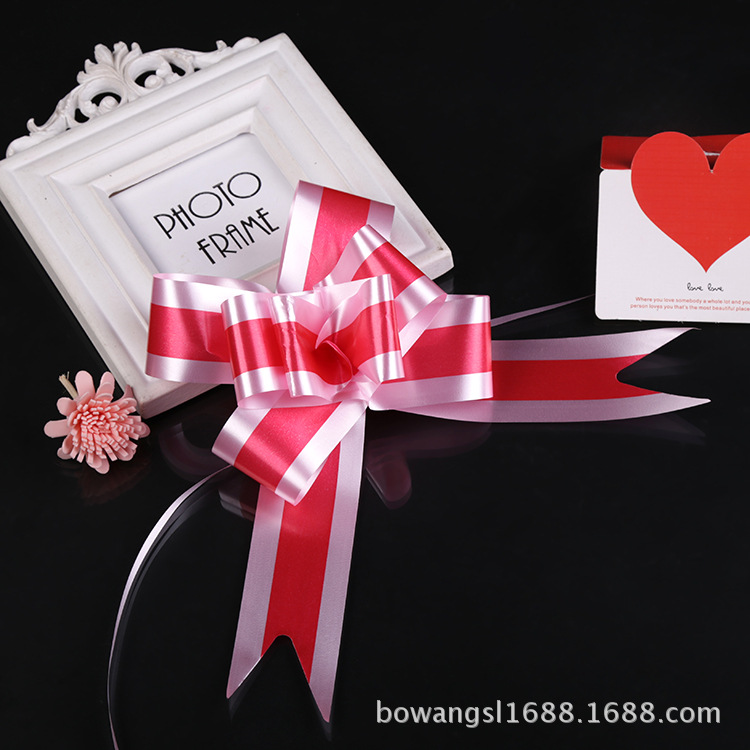 Cruz-frontera boda decoración del coche puerta grande tire flor regalo flor embalaje arco mano tire flor 50 tira recta gruesa