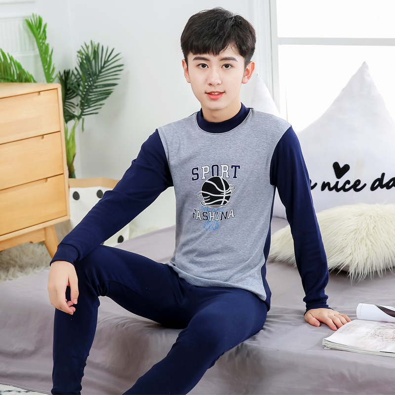 9-24 años niños y adolescentes ropa de otoño pantalones largos traje de hombres medio y grande suéter de algodón para niños ropa interior para el hogar