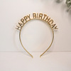 Headband with letters, hair accessory, plastic decorations, Aliexpress, gold and silver, English
