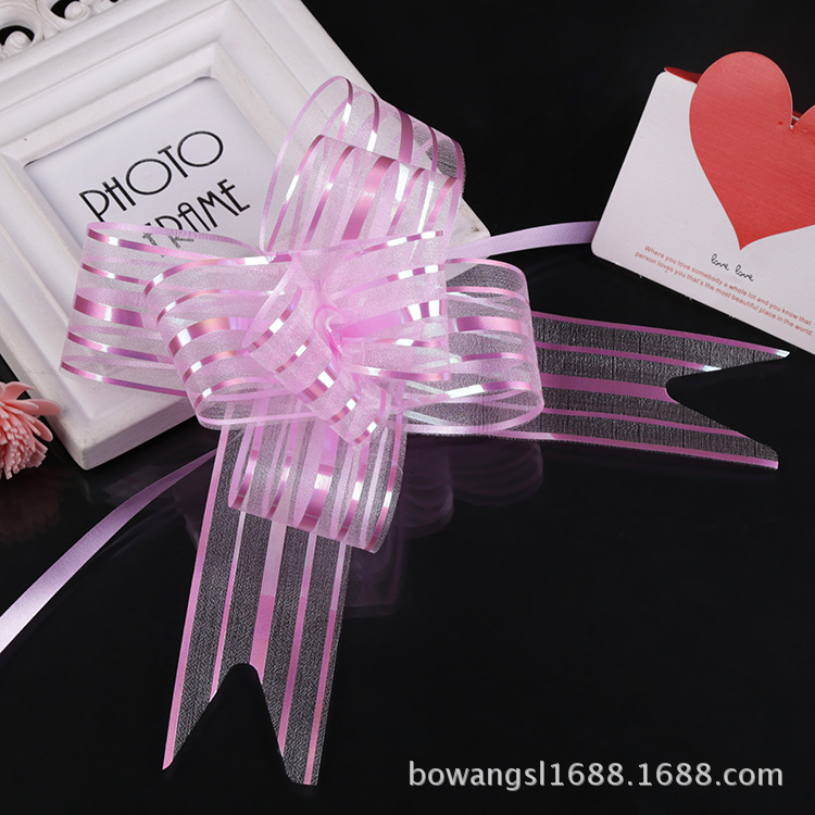 Transfronterizo grande 50 hilo de nieve dibujado a mano flor boda decoración de coche flor regalo embalaje arco tirar flor fábrica ventas directas