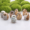 Small resin, flowerpot with accessories, owl, micro landscape