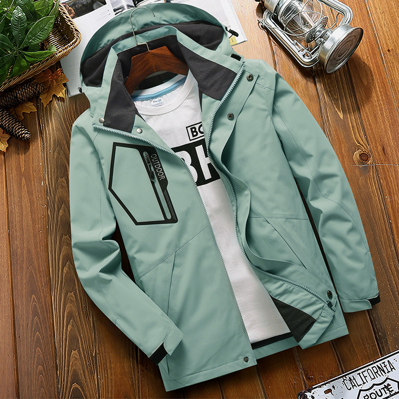 Spring and Autumn New Men's Casual Single-Layer Mountaineering Suit Jacket Anti-split Quick-drying Outdoor Jacket Thin Jacket