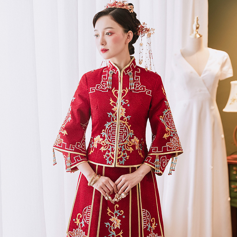 Xiuhe Wedding Dress for Brides, Plus Size 2026 New Style, Traditional Chinese Wedding Attire, Ancient Costume for the Bride, Wholesale