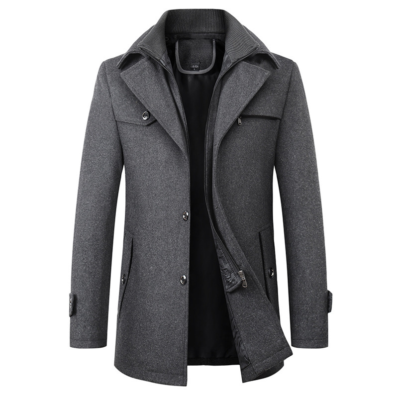 2025 New Woolen Coat Men's Business Casual Fashion Men's Thickened Warm Oversized Men's Trendy Windbreaker 2025 New Woolen Coat Men's Business Casual Fashion Men's Thickened Warm Oversized Men's Trendy Windbreaker