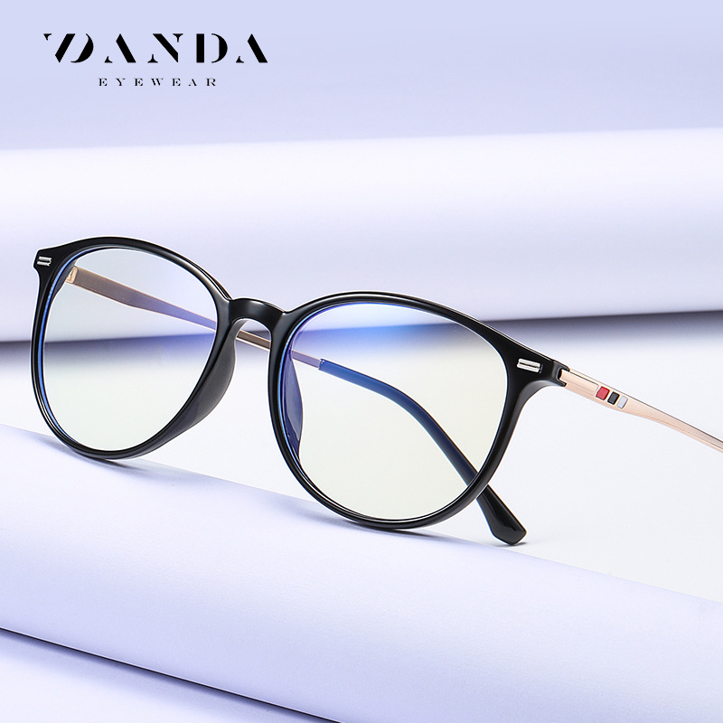 2020 nueva moda TR gafas de luz anti-azul estudiante artístico gafas lisas 6911 metal ordenador gafas de protección ocular al por mayor