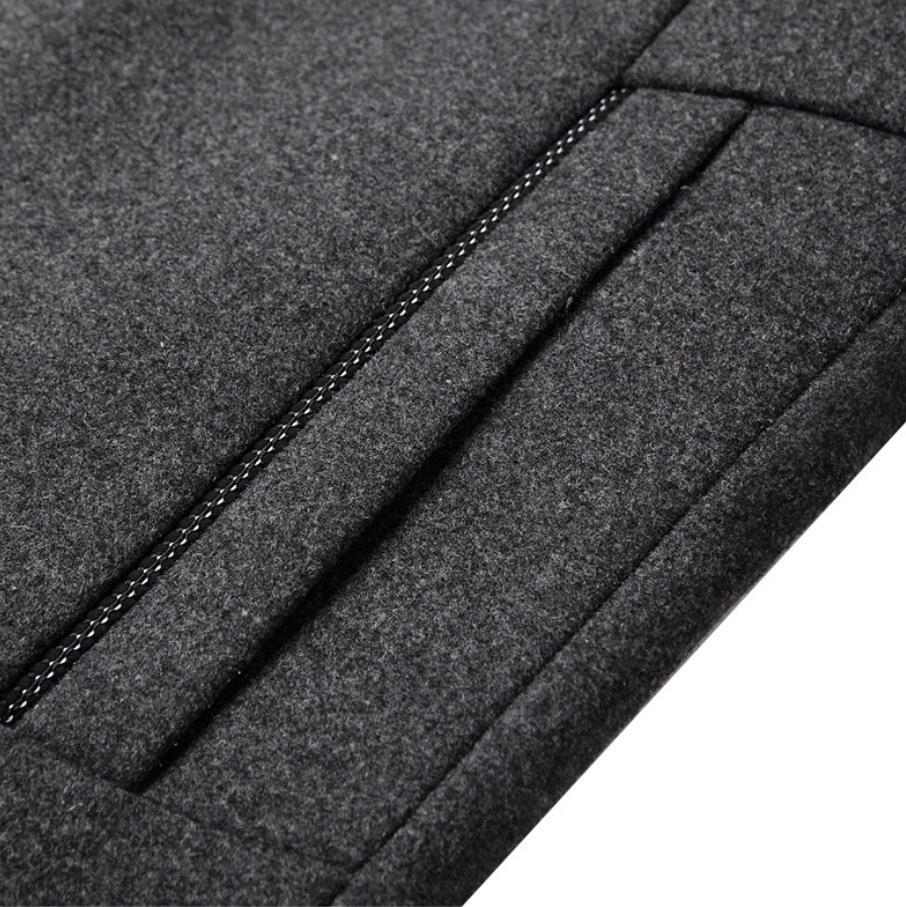 Abrigo de lana transfronterizo dedicado para hombre otoño e invierno para hombre de mediana edad collar de pie abrigo de lana forrado de lana engrosada ropa de hombre