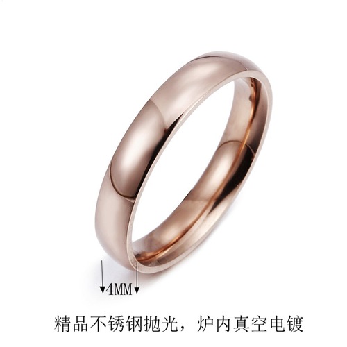Five-color glossy 4MM inner and outer ball ring, cross-border Japanese and Korean popular jewelry, Valentine's Day gift, couple finger matching