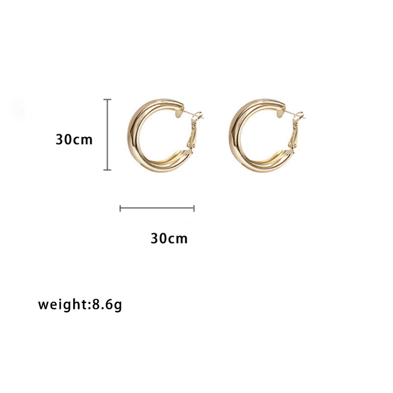 S925 aguja de plata minimalista europeo y americano gran personalidad pendientes metal espejo pendientes moda temperamento simple pendientes