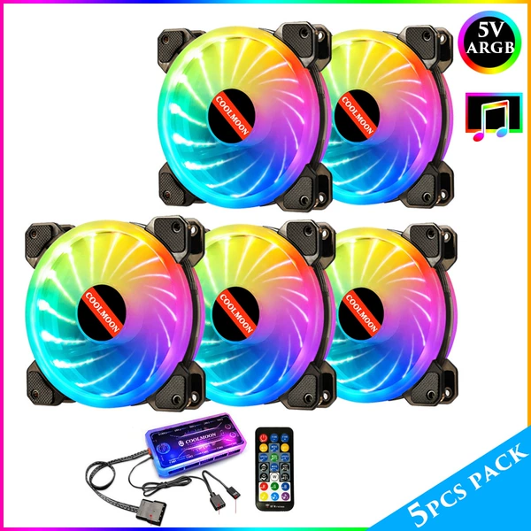 5 Yupuo RGB вентилятор, 1 комплект музыкальный контроллер, контроллер синхронизации с материнской платой