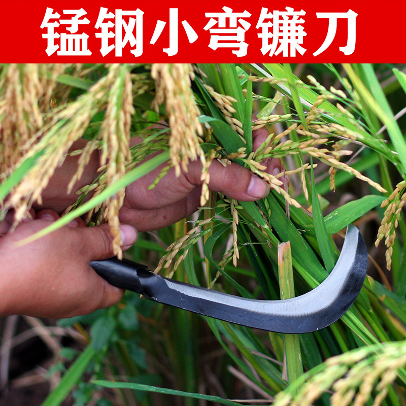 批发户外镰刀割草刀农用除草月牙镰刀锰钢小镰刀割菜水草香蕉弯刀