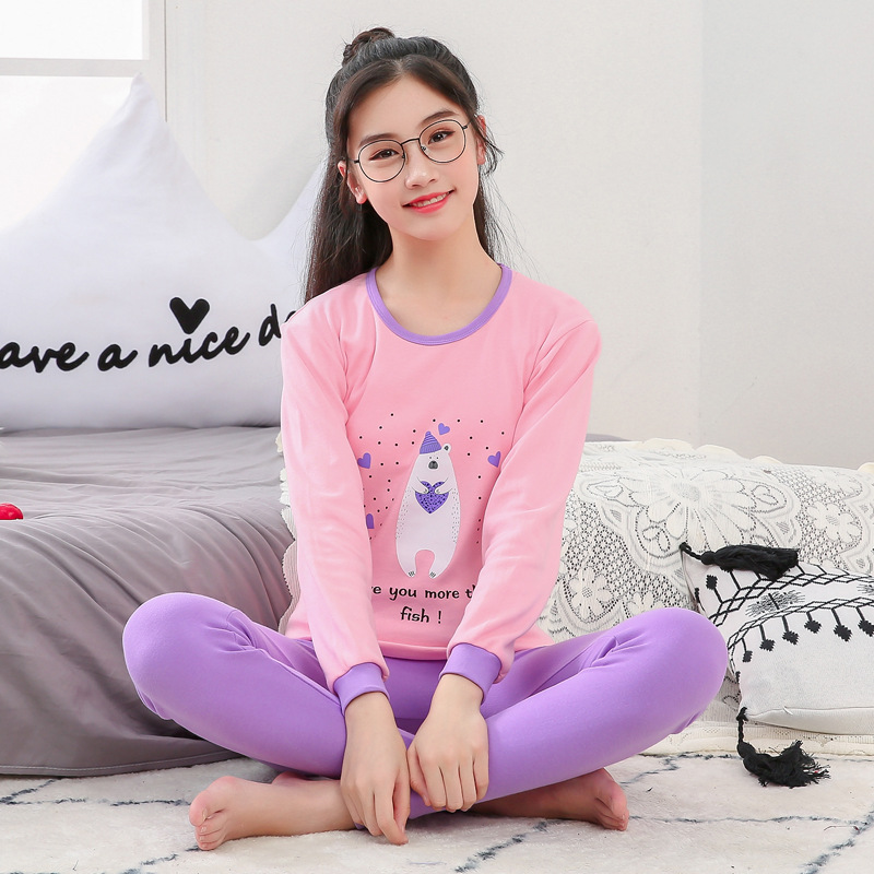 Ropa interior para niños ropa de otoño pantalones largos nuevos niños medianos y grandes ropa interior térmica bebé pijamas traje de desgaste para el hogar