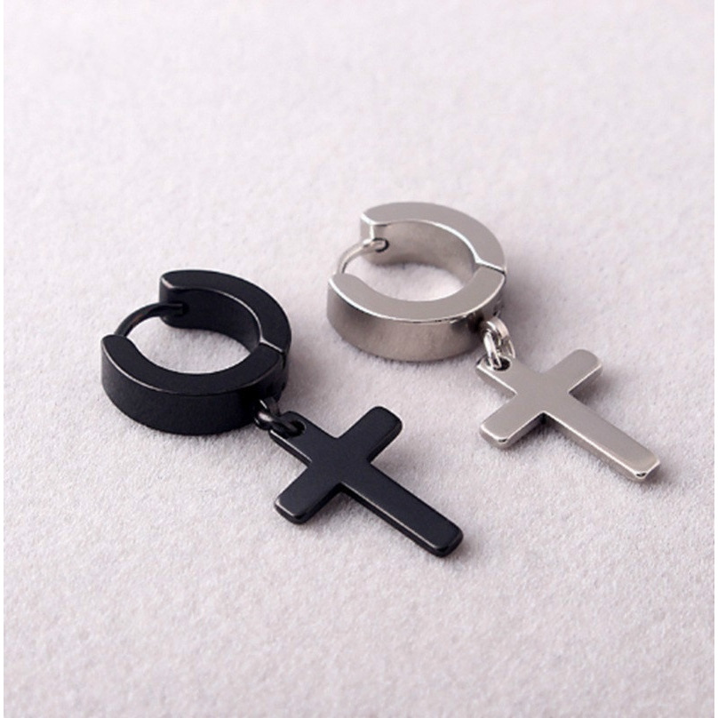 Haiyi Korean fashion simple cross alloy men's earrings/earbuckle wholesale wish hot cross-border women's jewelry