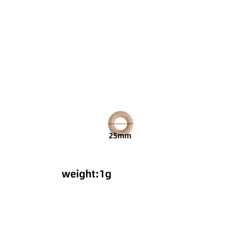 Bebé molar anillo de madera 15-65mm madera maciza Hemu anillo de juguete niños DIY creativo mordedor pulsera mordedor palo