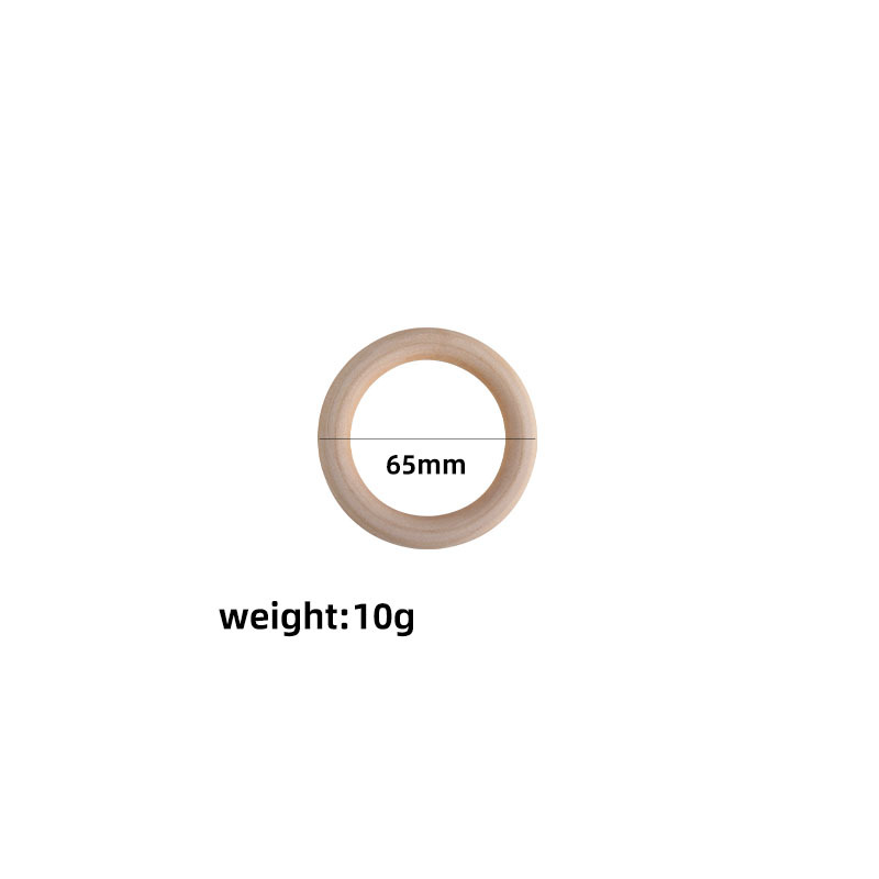 Bebé molar anillo de madera 15-65mm madera maciza Hemu anillo de juguete niños DIY creativo mordedor pulsera mordedor palo