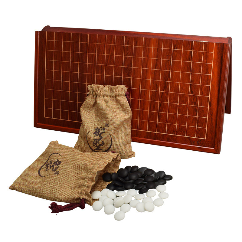 Yusheng go gobang suit Jade foldable go chessboard solid wood red pear wooden chessboard portable