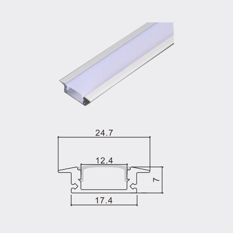 LED estante luz lamina empotrada tira de luz de ranura de aluminio tira de luz 12V Luz lineal para escaparate estante de luz