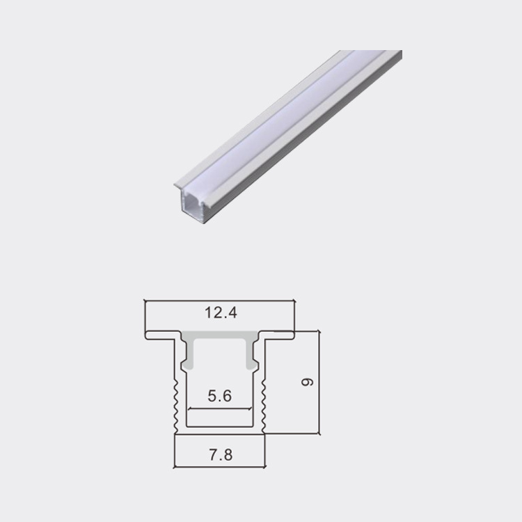LED estante luz lamina empotrada tira de luz de ranura de aluminio tira de luz 12V Luz lineal para escaparate estante de luz