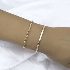 波西米亚简约几何蛇骨链条手链 欧美跨境百搭链子bracelet手饰品