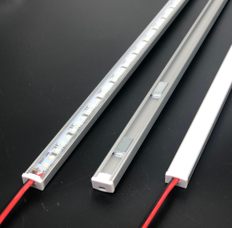 LED estante luz lamina empotrada tira de luz de ranura de aluminio tira de luz 12V Luz lineal para escaparate estante de luz
