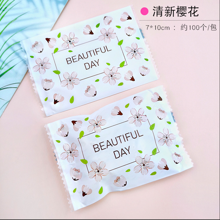 Bolsa sellada a máquina; flor de cerezo fresca 7*10; material compuesto