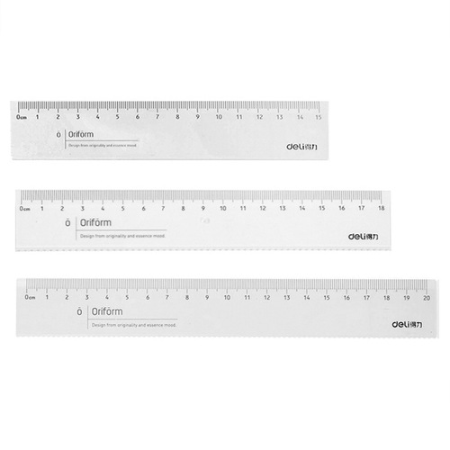 Powerful 71952 Transparent Ruler with Waves Line Student Stationery Ruler PS Material Graduated Ruler for Engraving Names