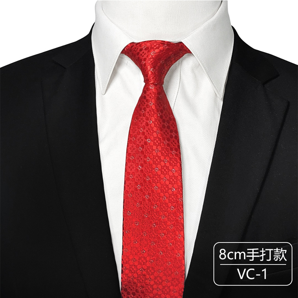 Source manufacturer business formal tie men 8cm wedding bridegroom work security stripes to make logo