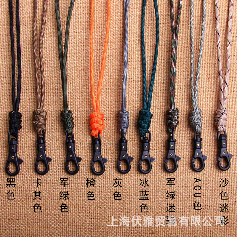 Z08 fabricante en stock llavero hecho a mano cuerda linterna cuerda cuello cuerda 7-Core paraguas cuerda tejida certificado cinturón