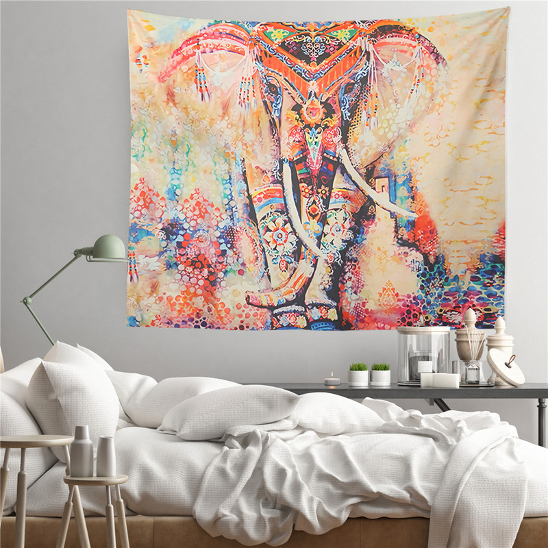 Factory a generation of new Indian National style color elephant tapestry home fabric decoration painting Factory a generation of new Indian National style color elephant tapestry home fabric decoration painting