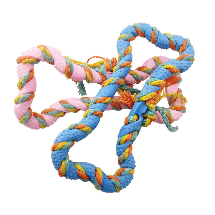 Fábrica al por mayor TPR espuma perro mordedura juguete leche sabor cuerda tirar anillo humano mascota interactivo mordedura-resistente juguete para mascotas