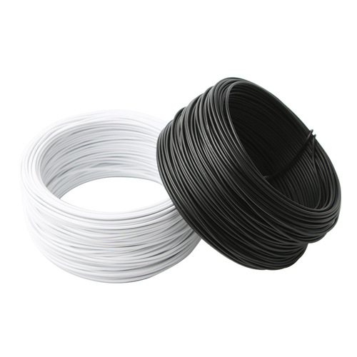 CHFK plastic coated round flat iron core wire binding electro-galvanized iron wire black and white plastic packaging wire