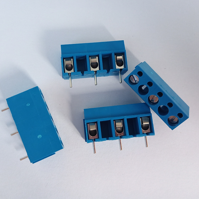 蓝色中空5孔3针螺钉接线端子CY300V/KF300V/DG300V/WJ300V